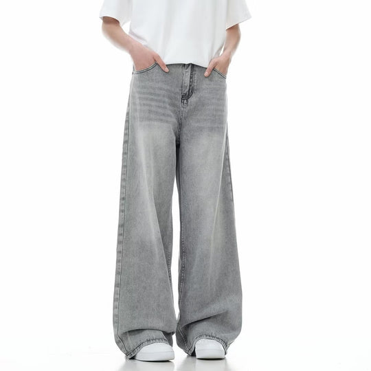 Damen Weitgeschnittene Jeans mit hohen Taillenbund Nord Taschen