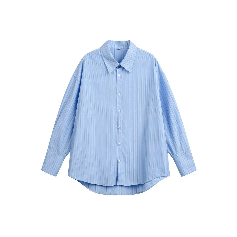 Damen Relaxed-Fit Boxy-Hemdbluse mit feiner Rippenstruktur und verlängertem Rückensaum Nord Taschen