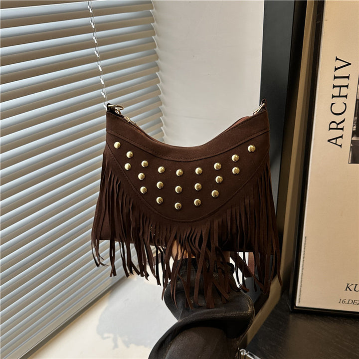 Damen Fransen Tasche mit Nieten Nord Taschen