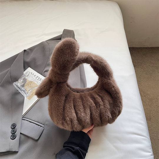 Damen modische Handtasche mit luxuriösem Plüschdesign Nord Taschen
