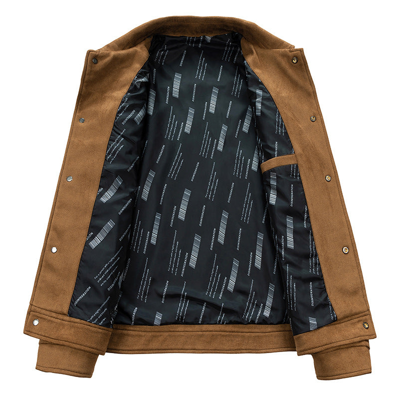 Herren Overshirt‑Jacke aus weichem Wollmix mit gesteppter Innenfütterung und Druckknopfverschluss Nord Taschen