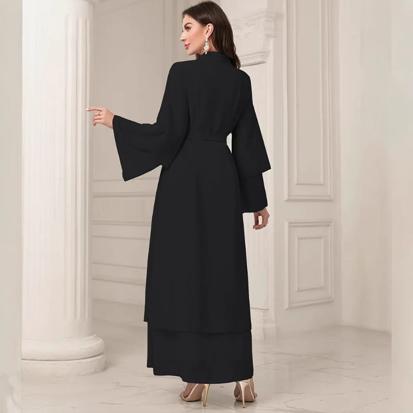 Damen Elegante lange Kimono-Jacke aus fließendem Stoff mit weitem Schnitt