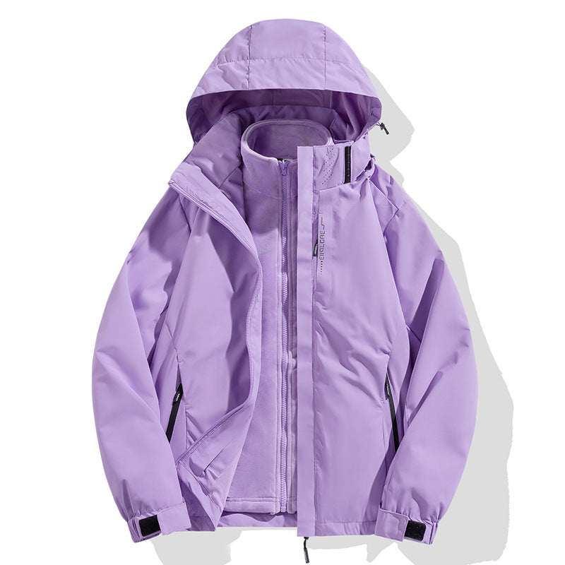 Herren zweiteilige Winterjacke mit abnehmbarer Fleece-Innenjacke wasserdicht winddicht Nord Taschen