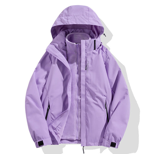 Herren zweiteilige Winterjacke mit abnehmbarer Fleece-Innenjacke wasserdicht winddicht Nord Taschen