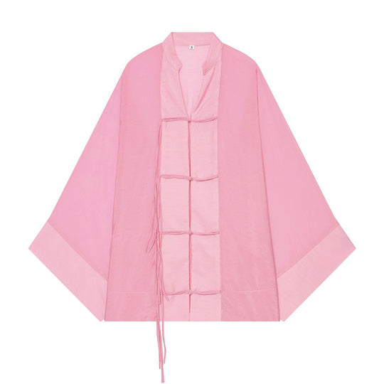 Damen Kimono-Capejacke mit Chinaknopfverschluss und langen Quasten Nord Taschen