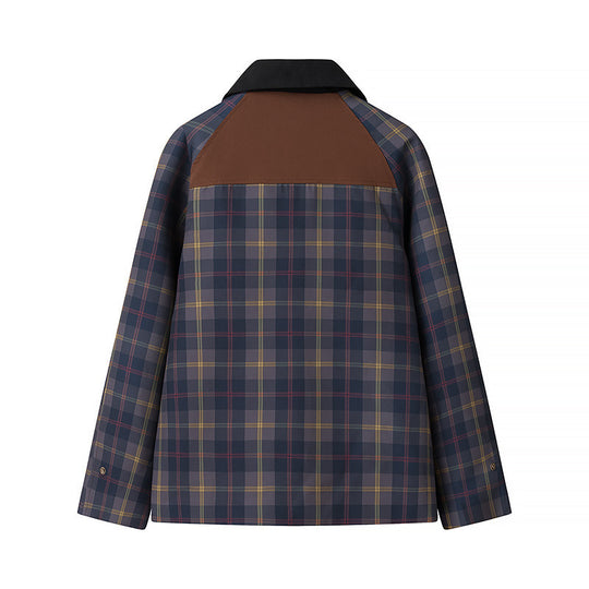 Damen Oversize-Karo-Fieldjacke mit Wachsfinish und Zweifachverschluss Nord Taschen
