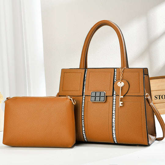 Damen Handtasche mit eleganter Kroko-Prägung und abnehmbarer Kosmetiktasche Nord Taschen