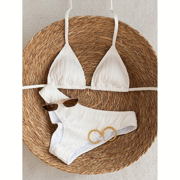 Damen Triangel-Bikini mit raffinierter Rippstruktur