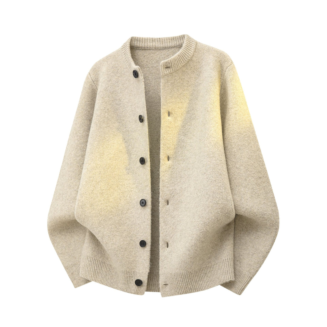 Damen Oversize Strickjacke im Bomberstil mit Rundhals, geripptem Saum & Ballonärmeln Nord Taschen