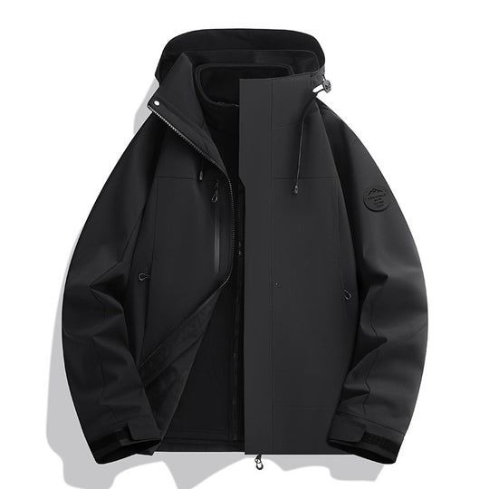 Herren Wetterfeste Softshelljacke mit Fleece‑Innenfutter, verstellbarer Kapuze & Reißverschluss‑Brusttasche Nord Taschen