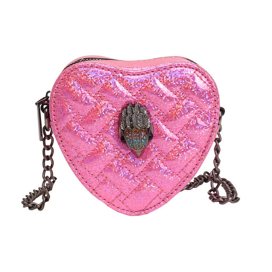 Damen Herzform-Bag mit Glanzoberfläche und exquisitem Anhänger Nord Taschen