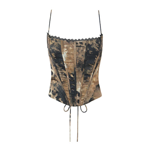 Damen Korsett Top mit verstellbaren Trägern und raffinierten Schnürungen Nord Taschen