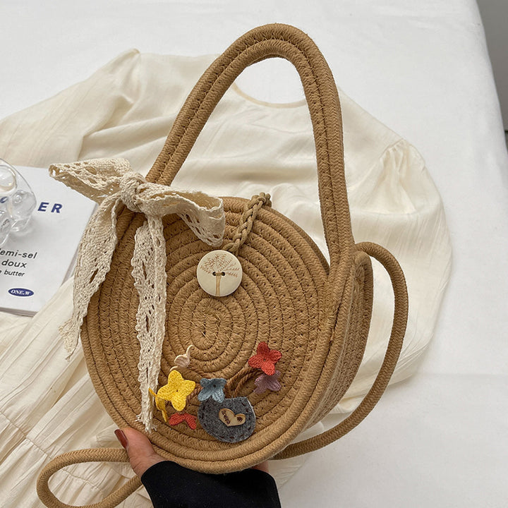 Damen Welleneffekt Slingtasche mit dekorativen Blumenapplikationen Nord Taschen