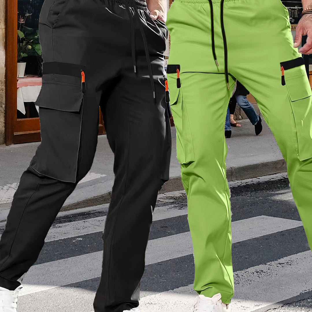 Herren Cargohose im Joggerstil mit elastischem Bund, Tunnelzug & Mehrfachtaschen Nord Taschen