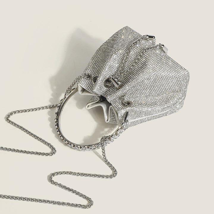 Damen Beuteltasche mit funkelndem Design und hochwertigem Kettenhenkel Nord Taschen