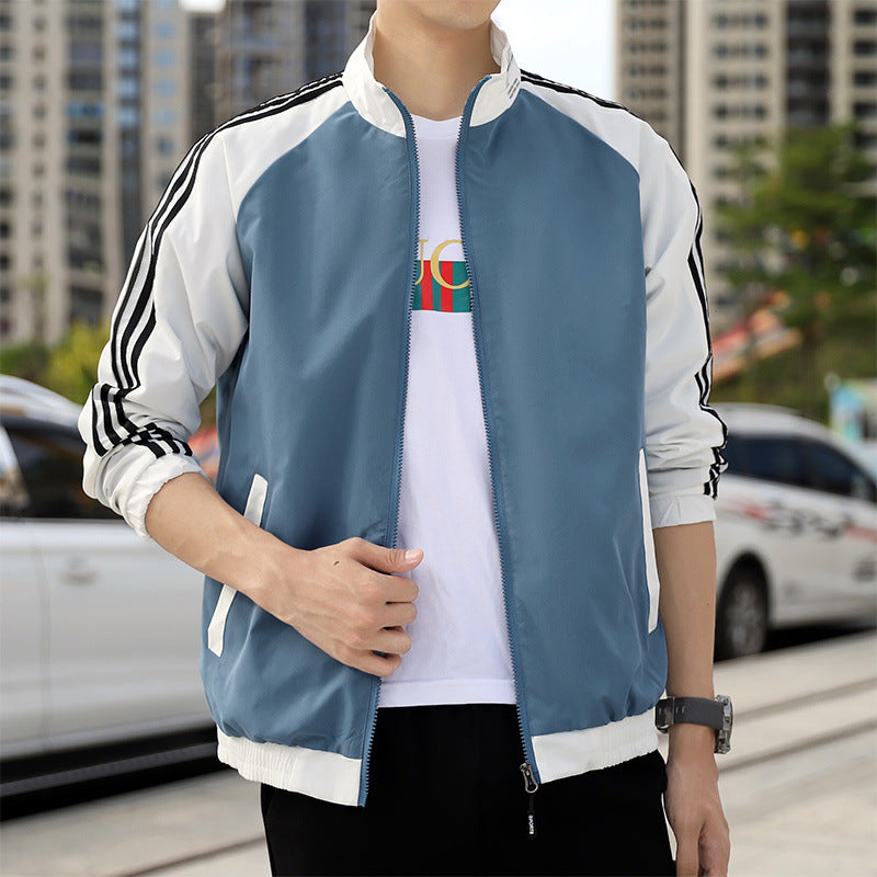 Herren Sportliche Windjacke mit hohen Kragen Nord Taschen