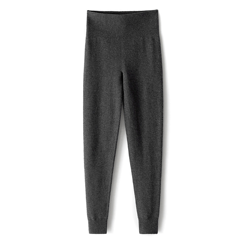 Damen Thermo-Feinstrick-Leggings mit hoher Taille und geripptem Knöchelabschluss Nord Taschen