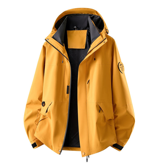 Herren Wasserabweisende Oversize-Outdoorjacke mit Kapuze, atmungsaktivem Softshell & Utility‑Taschen Nord Taschen