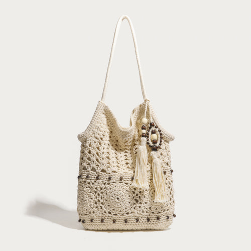 Damen Hobo-Tasche mit handgeknüpften Details und dekorativen Quasten Nord Taschen