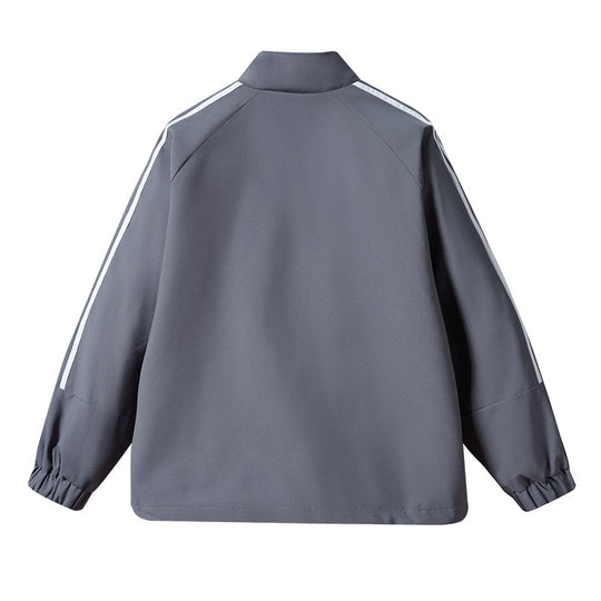 Herren Leichte Retro-Track-Übergangsjacke mit Stehkragen und Ärmelstreifen Nord Taschen
