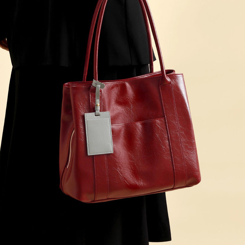Damen elegante Tragetasche mit strukturiertem Kunstleder und praktischen Fächern Nord Taschen