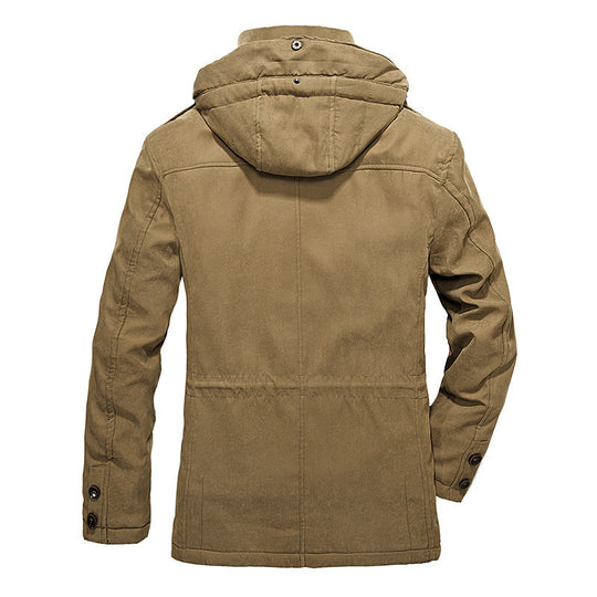 Herren Gefütterter Canvas-Fieldparka mit Sherpa-Innenfutter und Kapuzenkragen Nord Taschen