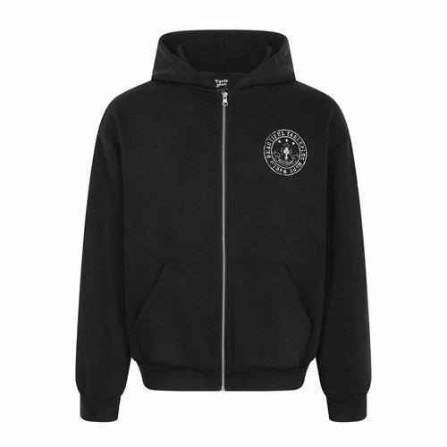 Unisex Kapuzen-Zipjacke im Oversize-Boxy-Schnitt mit Brustemblem Nord Taschen