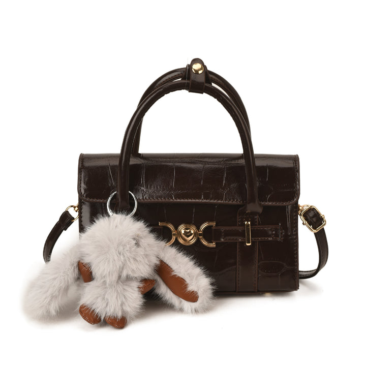Damen elegante Handtasche mit abnehmbarem Tieranhänger Nord Taschen