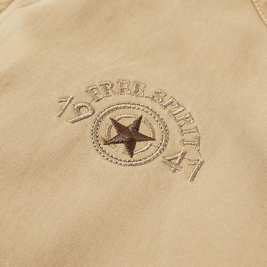 Herren leichte Canvas-Übergangsjacke mit Stehkragen, Reißverschluss und geripptem Saum Nord Taschen