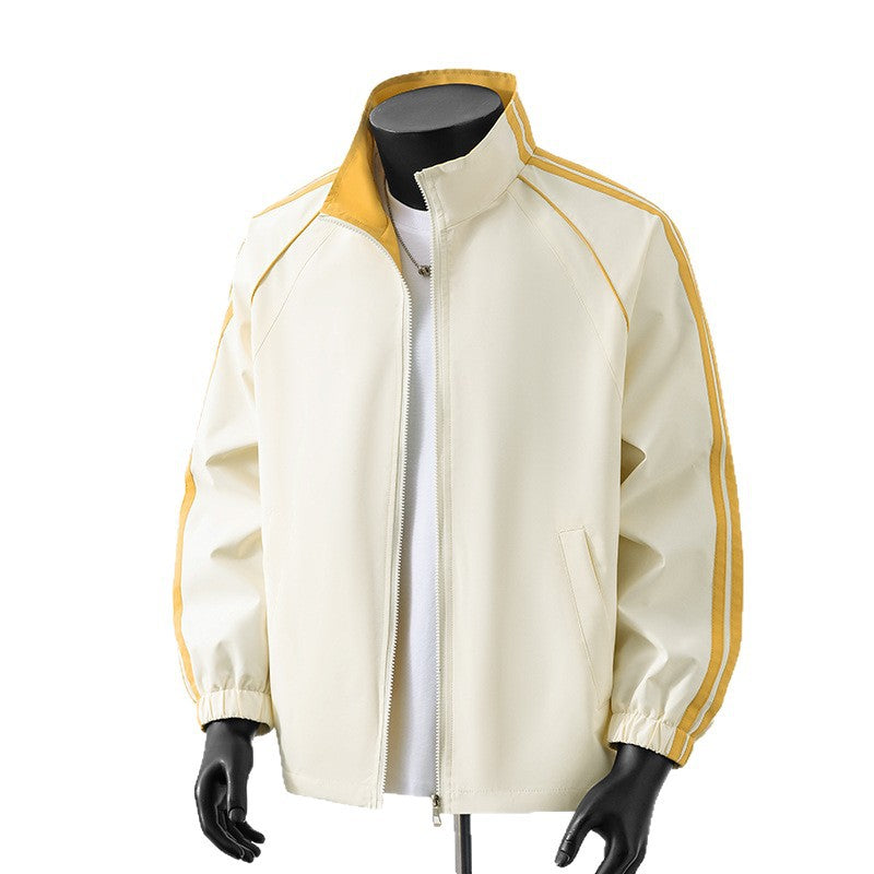Herren Leichte Track‑Blousonjacke mit Stehkragen und Kontraststreifen Nord Taschen