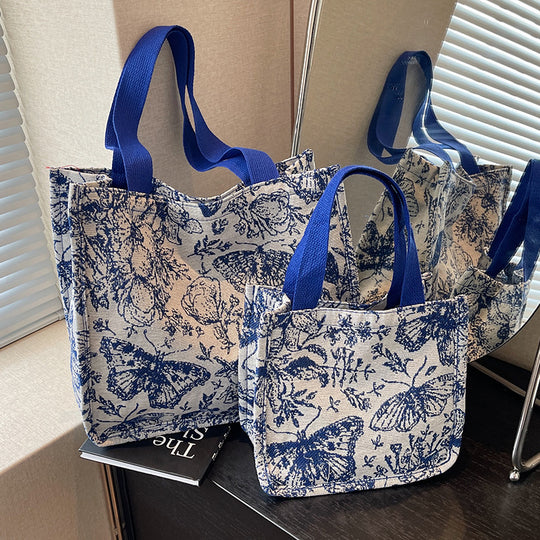 Damen Jute-Handtasche mit floralem Design Nord Taschen