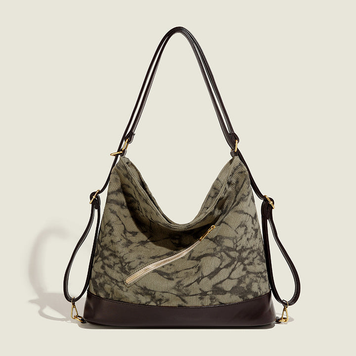Damen Hobo-Tasche aus hochwertigem Baumwollmaterial mit dekorativem Reißverschluss Nord Taschen