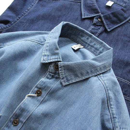 Herren Denim-Worker-Hemdjacke mit Brusttaschen und lockerer Passform Nord Taschen