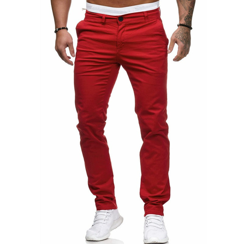 Herren Slim-Fit Chinohosen mit elastischem Bund und praktischen Taschen - Arvani