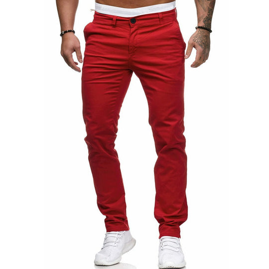 Herren Slim-Fit Chinohosen mit elastischem Bund und praktischen Taschen - Arvani