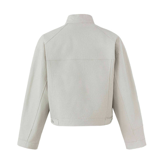 Damen Kurzer Blouson im Fieldstil mit Stehkragen, Brustklappen und abnehmbarem Anhänger Nord Taschen