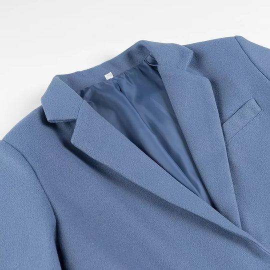 Damen Oversize-Blazer mit langen Fransen und Ziernähten Nord Taschen