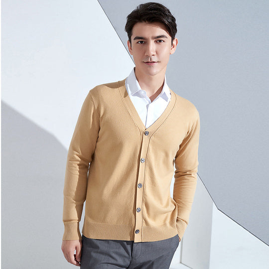 Herren Leichter Feinstrick-Cardigan mit V‑Ausschnitt und Business‑Silhouette Nord Taschen