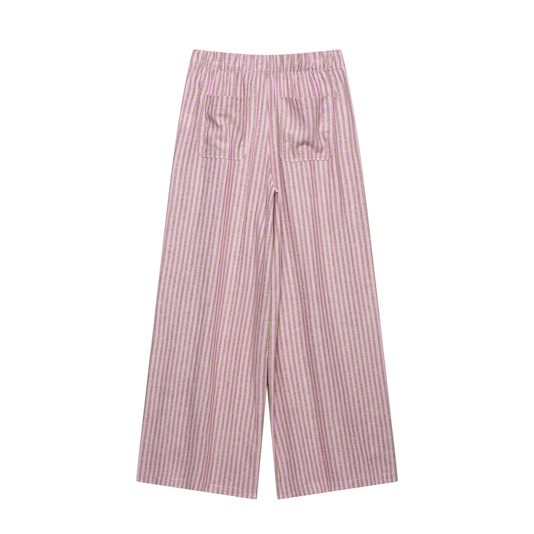 Damen Hochtaillierte Culotte-Hose mit weitem Bein, Tunnelzug und vorderem Schlitz Nord Taschen