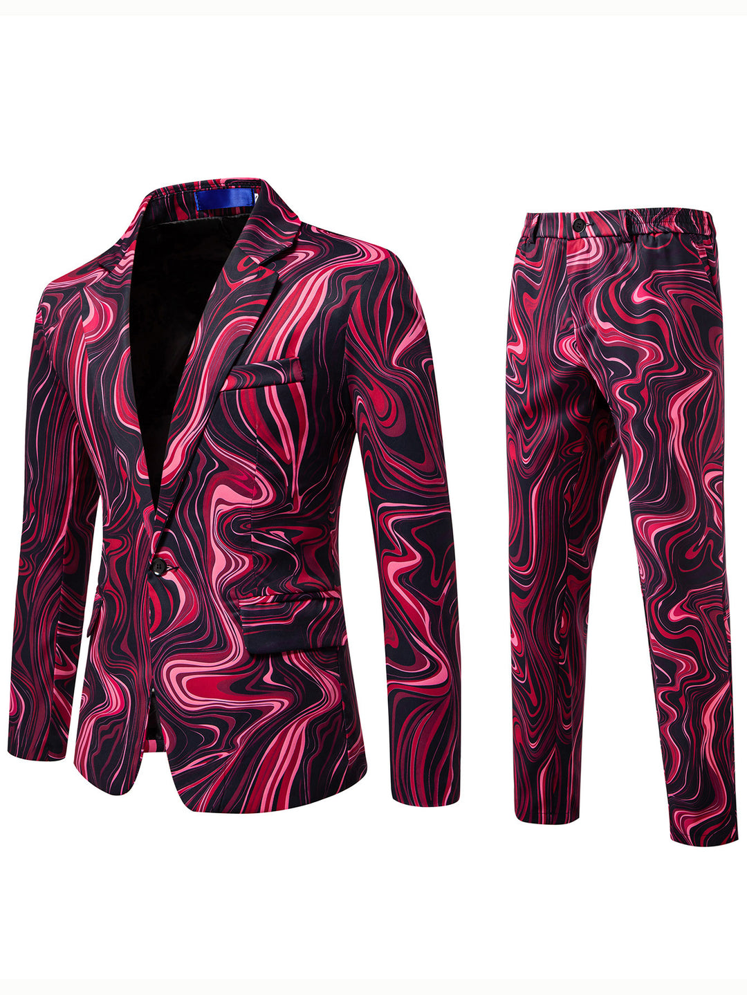 Herren Zweiteiliges Statement-Sakko und Anzughose mit psychedelischem Swirl-Print Nord Taschen