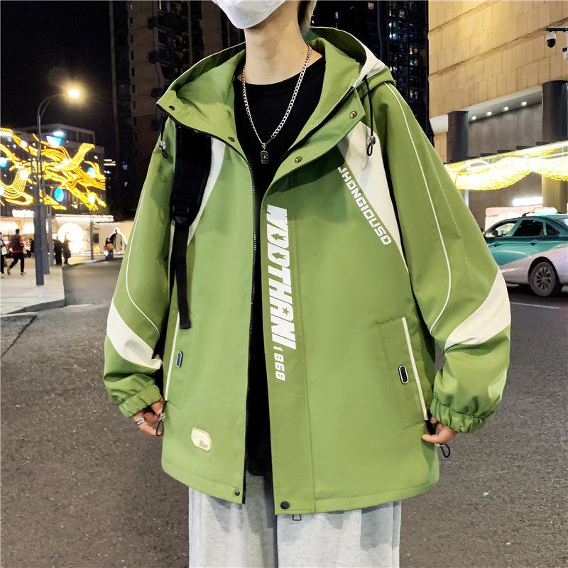 Herren Oversize-Windbreaker mit Kapuze, sportlichem Frontprint und Kontrastpanelen Nord Taschen
