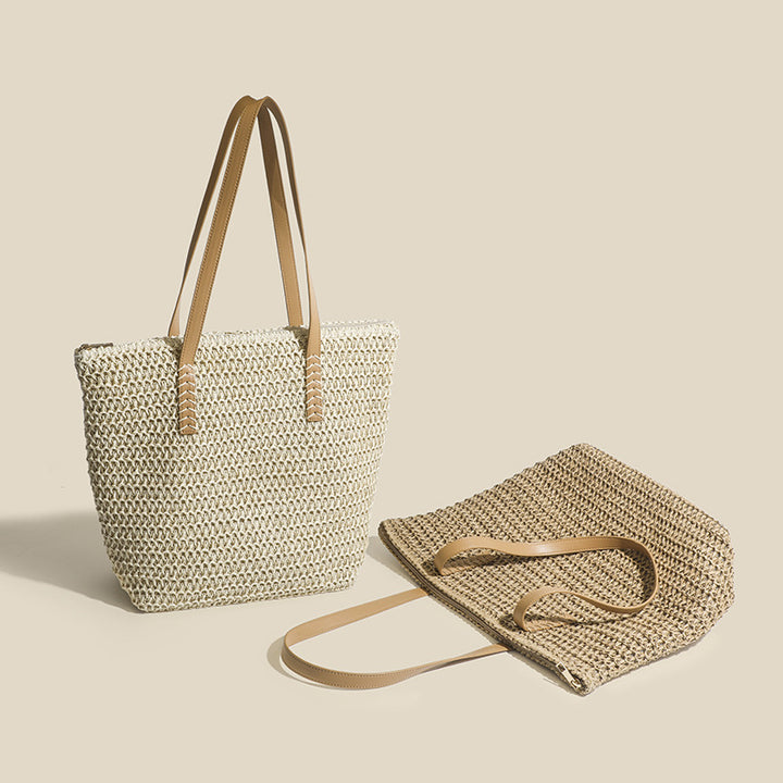 Damen Freizeit Jutetasche mit geflochtenen Griffen Nord Taschen