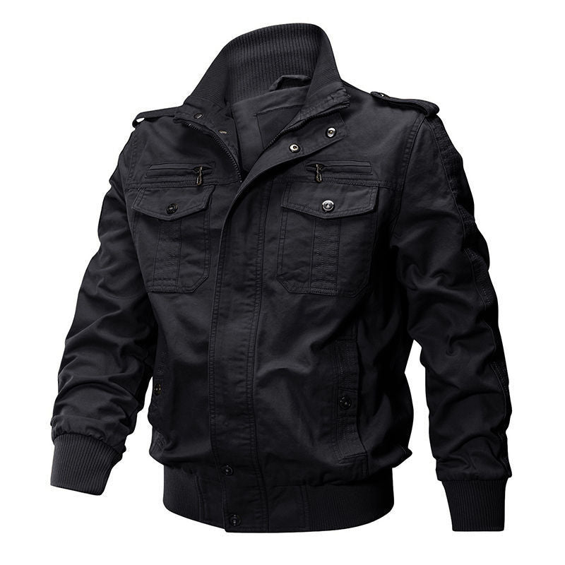 Herren Militärische Feldjacke mit modischen Details Nord Taschen
