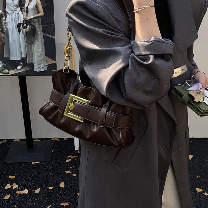 Damen Umhängetasche mit elegantem Kettenakzent und weichem Obermaterial Nord Taschen