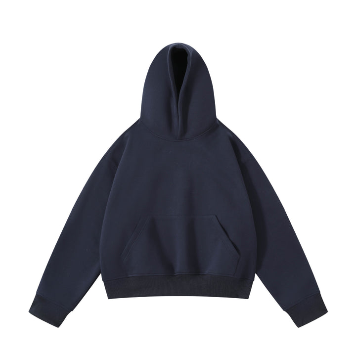 Unisex nan schwerer Oversize-Kapuzenpullover mit doppellagiger Kapuze Kängurutasche und breitem Rippbund Nord Taschen