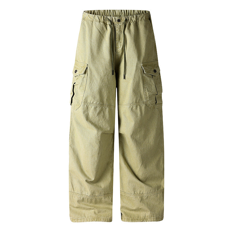 Damen Weite Cargo-Palazzo-Hose mit Tunnelzugbund und Mehrfachtaschen Nord Taschen
