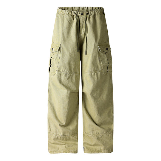 Damen Weite Cargo-Palazzo-Hose mit Tunnelzugbund und Mehrfachtaschen Nord Taschen