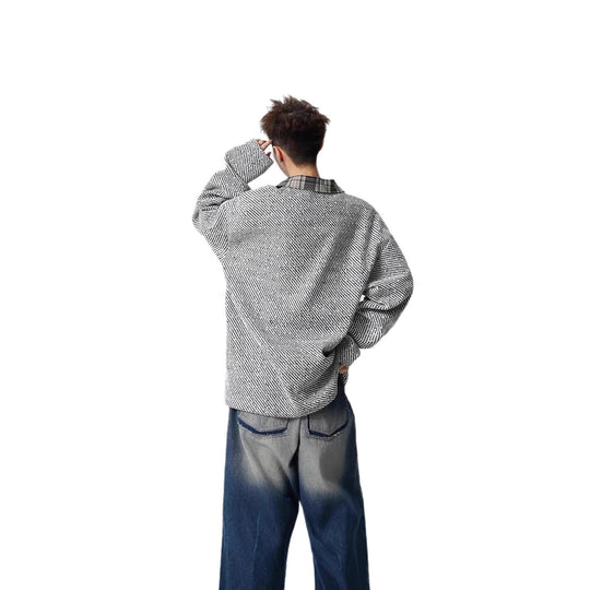 Damen Lässiger Oversize-Hemd-Pullover Nord Taschen