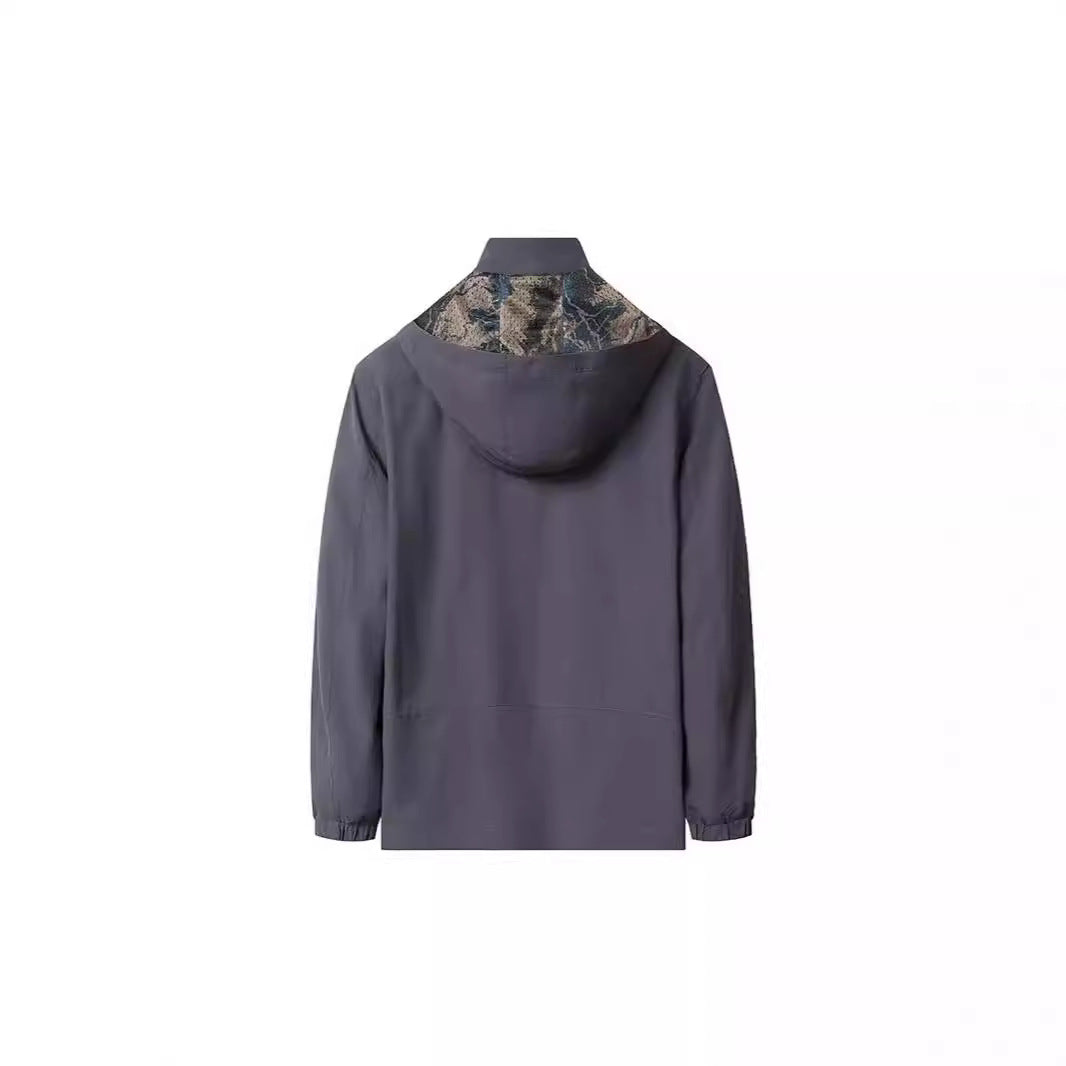 Herren Leichte Kapuzen-Shelljacke mit wasserabweisender Mikrofaser und verdeckten Reißverschlusstaschen Nord Taschen