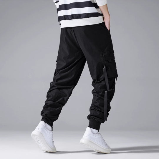 Herren Utility‑Cargohose im Joggerstil mit Multifunktions‑Taschen und Kordelbund Nord Taschen